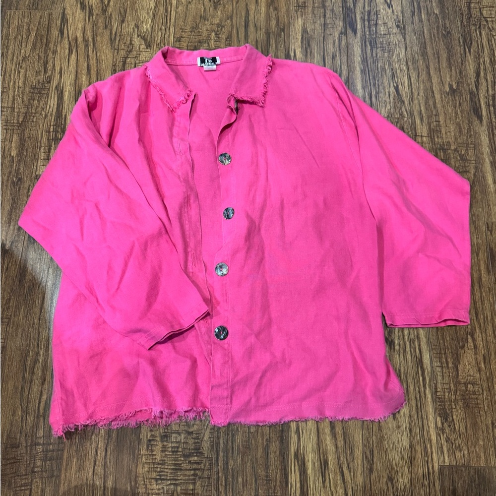Women's Pink Button-Up Jacket